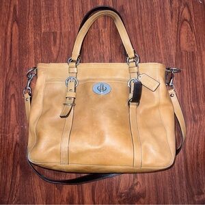 Coach Camel Leather Shoulder Bag